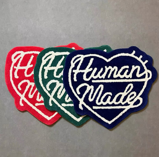 “Human made” heart rug